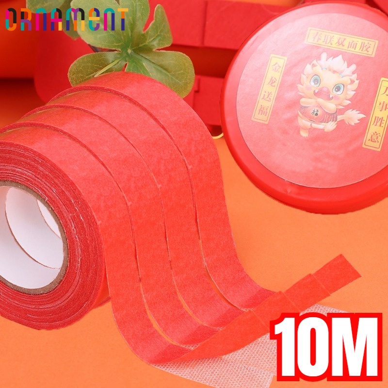 10m Spring Festival Couplet Fixing Tape - สําหรับตกแต่งผนังพรม - เทปกาวสองหน้า - กาวแท่งไร้ร่องรอย - เทปกาวตรึงที่แข็งแกร่ง