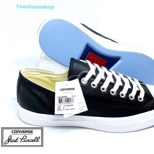 Converse รุ่นJack Purcell Leather แจ็คหนังรุ่นเก่าและใหม่ สินค้าลิขสิทธ์แท้ผ้าใบ รองเท้า light