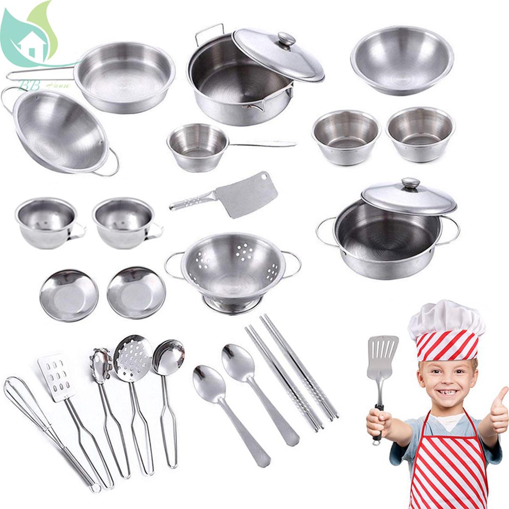 ชุดเครื่องครัว หม้อ กระทะ สเตนเลส 25 ชิ้น SHOPQJC1636