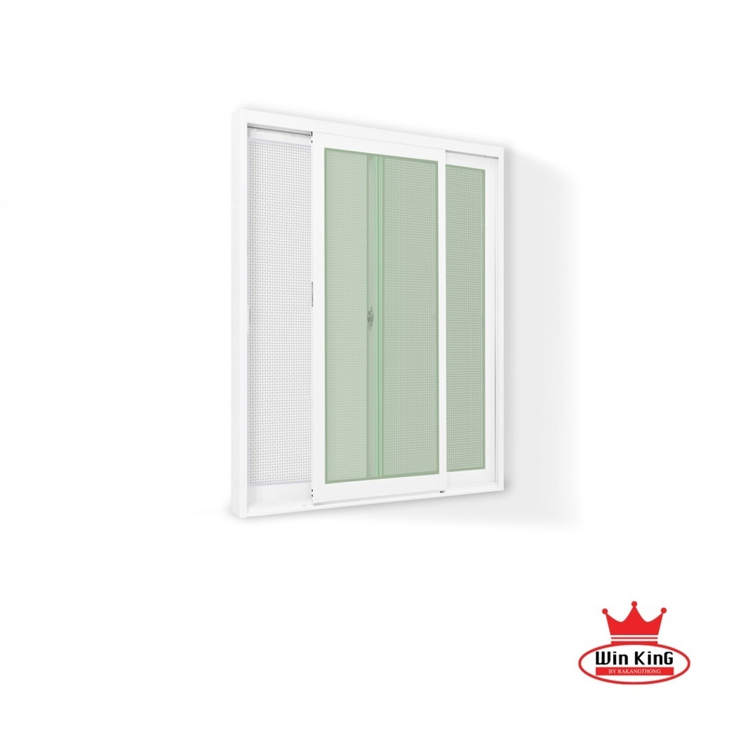 LOCAL789 WELLINGTAN หน้าต่างอะลูมิเนียม บานเลื่อน SS 100x110ซม. สีขาว พร้อมมุ้ง ร้านอยู่ในไทย