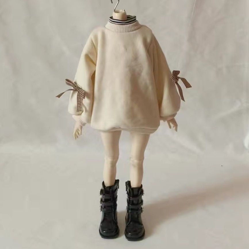 Bjd1/4,1/6 เสื้อแขนยาว มีฮู้ด ประดับโบว์น่ารัก สําหรับตุ๊กตา
