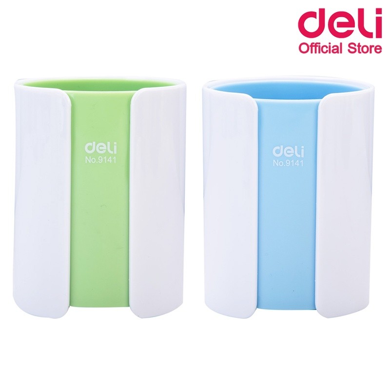 Deli 9141 Desk Organizer Accessories กล่องเสียบปากกาแฟนซี กล่องเก็บปากกา (คละสี 1 ชิ้น)
