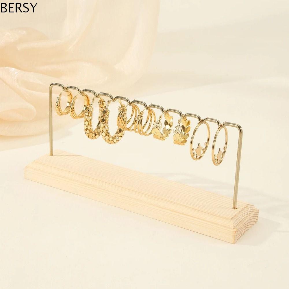 เบอร์ซ ที่วางโชว์เครื่องประดับ,ที่แขวนต่างหูกันลื่นจัดขาตั้ง,เครื่องประดับต้นไม้ความจุขนาดใหญ่ถาดไม้ประหยัดพื้นที่ชั้นเก็บเครื่องประดับผู