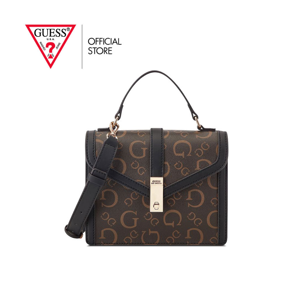 GUESS กระเป๋า รุ่น HG940021 DELVIN CROSSBODY FLAP BROWN สีน้ำตาล