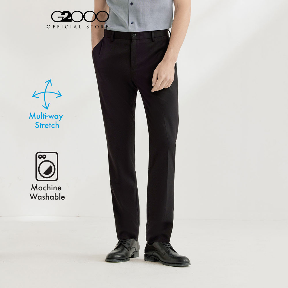 G2000 กางเกงขายาวแบบทางการสำหรับผู้ชาย ทรง Slim Fit รุ่น 4115362399 BLACK