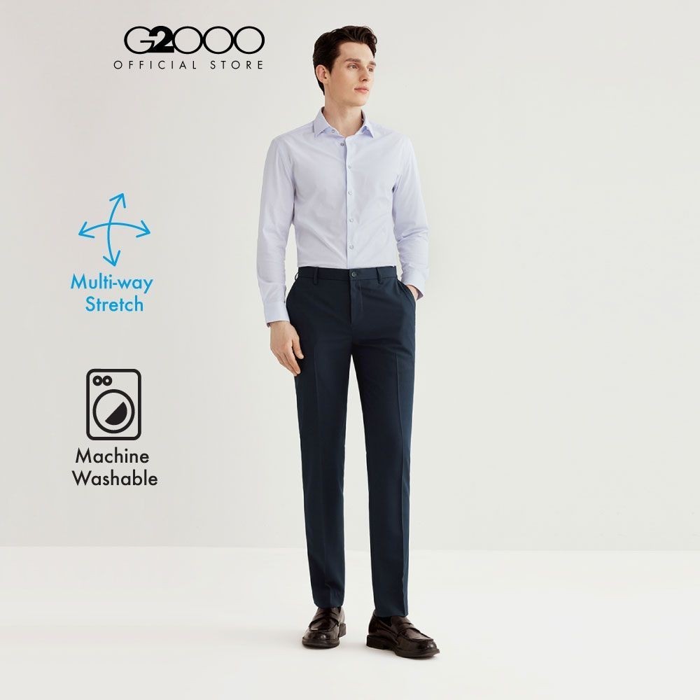 G2000 กางเกงขายาวแบบทางการสำหรับผู้ชาย ทรง Smart Fit รุ่น 4115311278 NAVY