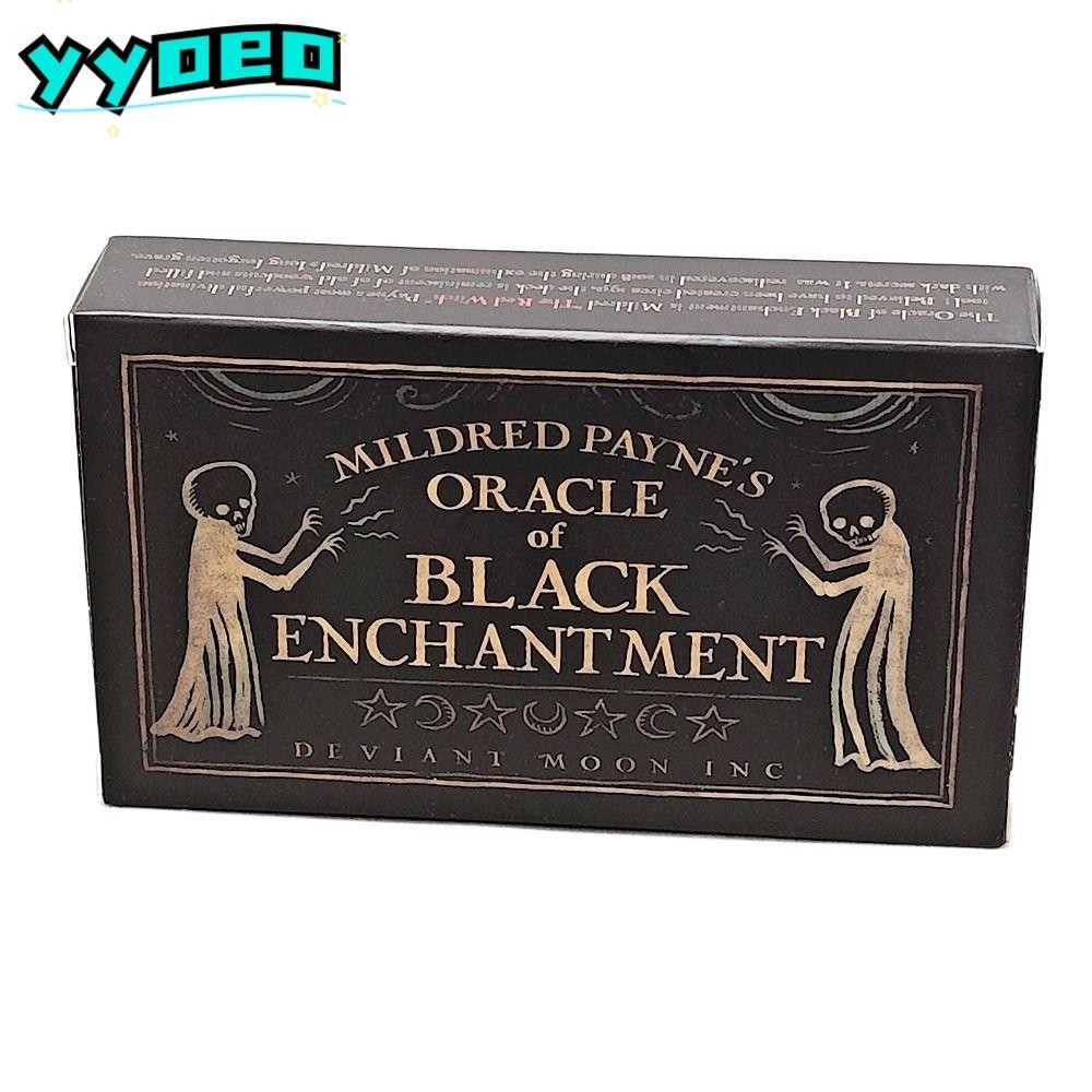 Yyoeo 52 ชิ้น Black Line Imagery การ์ด, Oracle of Black Enchanment 10.4*7.3 ซม.ไพ่ทาโรต์,คุณภาพสูง Woodblock สไตล์ Mildred Paynes Oracle Deck คนรักเกม