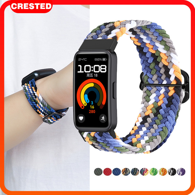 สายไนล่อนถัก for Smartwatch Huawei Band 9 / 8 NFC ยืดหยุ่น Scrunchie กีฬาสายรัดข้อมือสายทดแทนสายรัดข้อมืออุปกรณ์เสริม