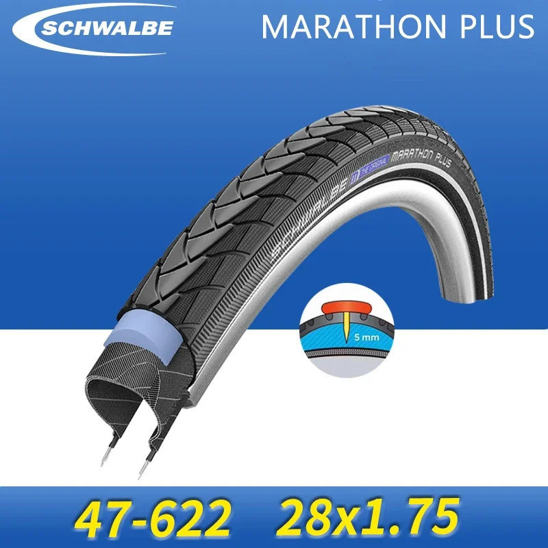 Schwalbe MARATHON PLUS 700x25/28/32/35/38/40C 26x1.35/1.75/2.0 27.5 จักรยานยางระดับ 7 stab Proof 5 มม.Anti-stab ชั้น MTB ยาง