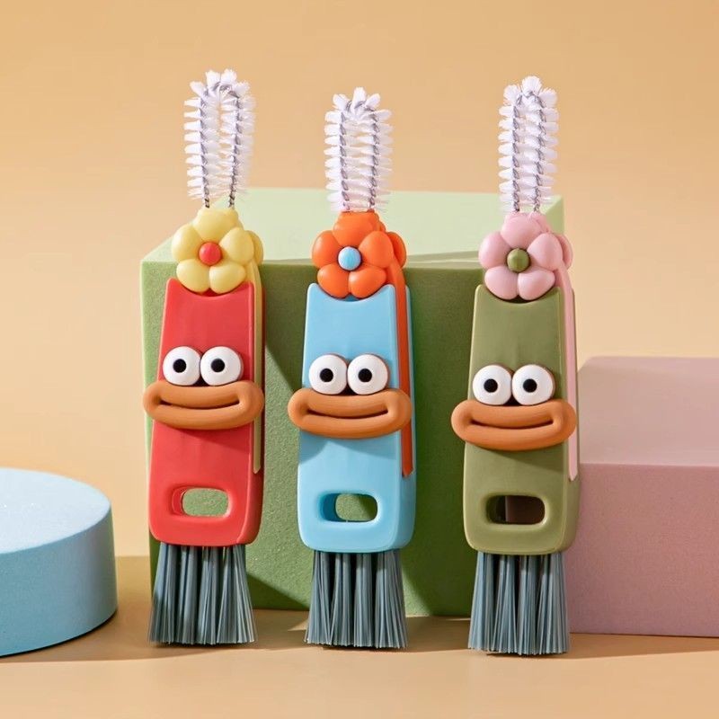 แปรงล้างฝาถ้วย Thermos ฝาถ้วย Gap wash Cup Handy Tool แปรงสาม-in-One Cup แปรงทําความสะอาดมัลติฟังก์ช