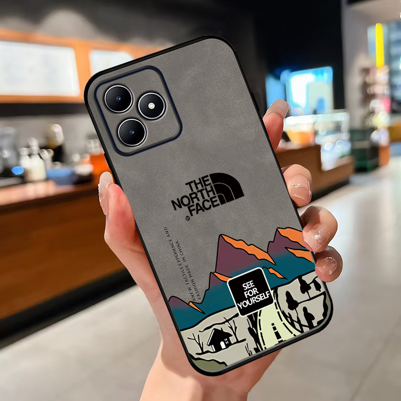 เคส ปลอก realme C53 realme C51 realme C60โทรศัพท์กรณีการป้องกันการลื่นและกันกระแทกนุ่มขอบหนังแบบป้อง