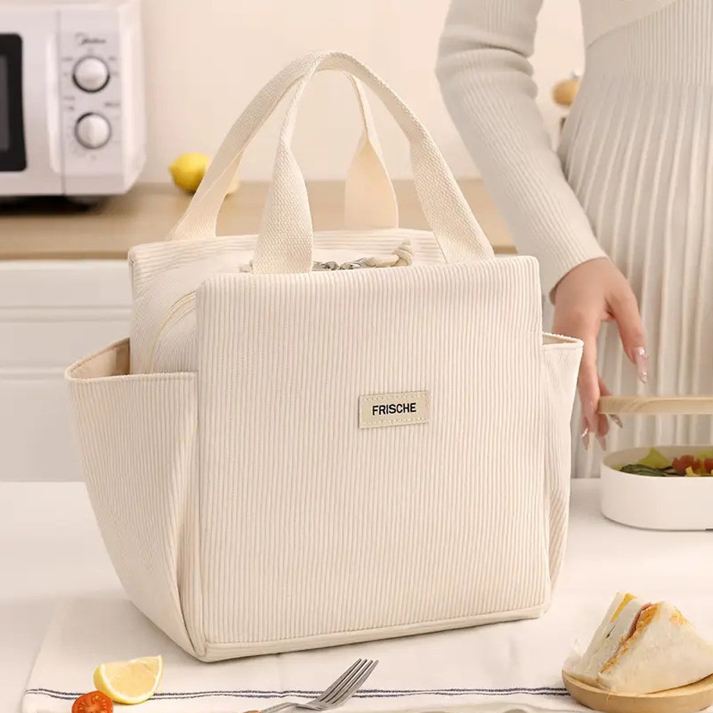 กระเป๋าใส่ข้าวกลางวัน โนกร ผ้าลูกฟูก, กระเป๋าใส่ข้าวกลางวันแบบหุ้มฉนวนความจุขนาดใหญ่, กระเป๋าใส่ข้าวกลางวันแบบหุ้มฉนวนที่ทนทานแบบ