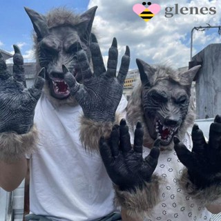 Glenes หน้ากากหัวหมาป่ายาง เหมือนจริง น่ากลัว สําหรับปาร์ตี้ฮาโลวีน