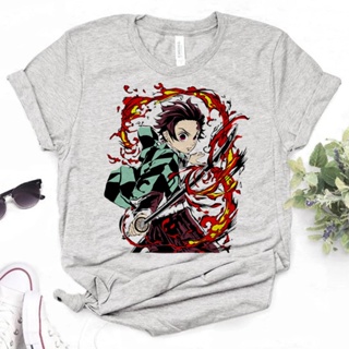 เสื้อยืด พิมพ์ลายอนิเมะ demon slayer แฟชั่นฤดูร้อน สไตล์ญี่ปุ่น สําหรับผู้หญิง y2k