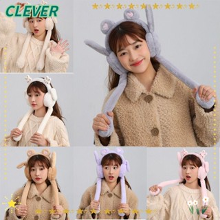 Clever ถุงลมนิรภัย ที่ปิดหูกันหนาว ของเล่นตลก เครื่องมือที่อบอุ่น ที่ปิดหูกระต่าย ผ้ากํามะหยี่ขนนิ่ม ที่คาดผม ที่ปิดหูกันหนาว เด็ก