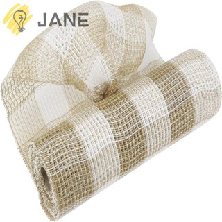 Jane ริบบิ้นตาข่ายปอ สีดํา 10 หลา 2 ม้วน 10 นิ้ว สําหรับตกแต่งงานปาร์ตี้ DIY