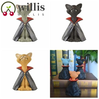 Willis รูปปั้นแมวดําน่ารัก สไตล์โมเดิร์น ทนทาน สําหรับตกแต่งปาร์ตี้ฮาโลวีน