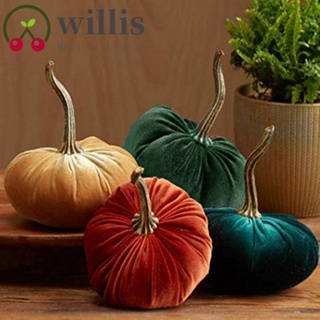 Willis ตุ๊กตาฟักทอง ผ้ากํามะหยี่ แบบนิ่ม แฮนด์เมด สําหรับตกแต่งบ้าน ปาร์ตี้ฮาโลวีน