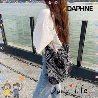 Daphne กระเป๋าช้อปปิ้ง กระเป๋าสะพายไหล่ กระเป๋าถือ ผ้าแคนวาส พิมพ์ลาย มีซิป จุของได้เยอะ คุณภาพสูง สําหรับสตรี