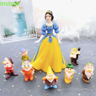 Instore โมเดลฟิกเกอร์ Snow White and the Seven Dwarfs Q Version ขนาดเล็ก 8 ชิ้น ต่อชุด