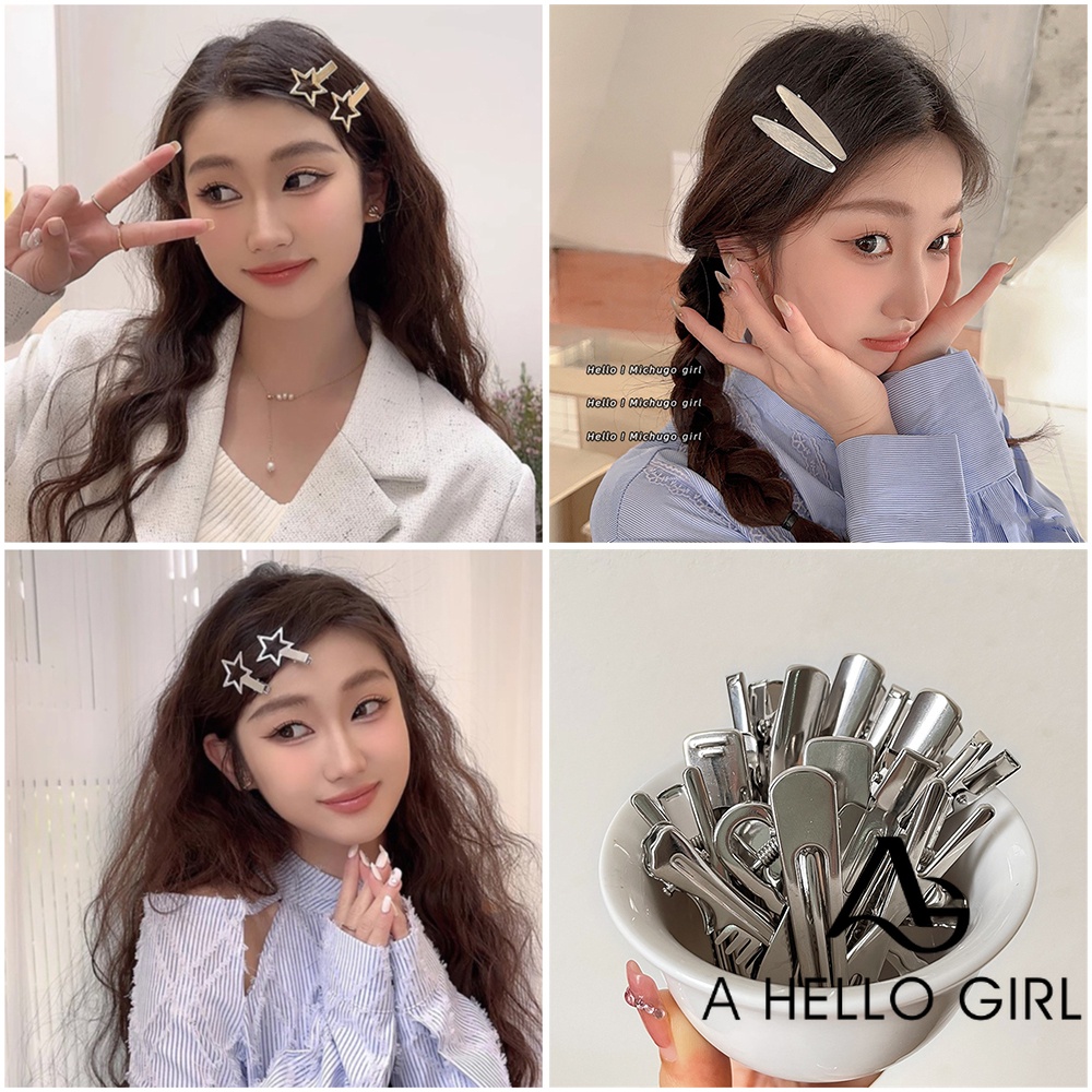 A HELLO GIRL กิ๊บติดผม โลหะผสม รูปหยดน้ํา สไตล์ญี่ปุ่น สําหรับผู้หญิง