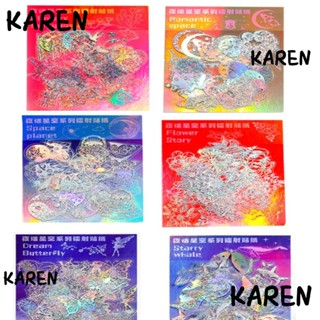 Karen สติกเกอร์โฮโลแกรม ฟอยล์สีทอง สีเงิน สําหรับตกแต่ง DIY 270 ชิ้น