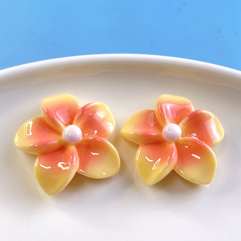 [3 #] Jibbitz Crocs Frangipani ที่คาดผมเรซิ่น ลายดอกไม้ ขนาด 3.1 * 3.1 * 1.2 ซม. แฮนด์เมด diy อุปกรณ์เสริม สําหรับรองเท้า SC
