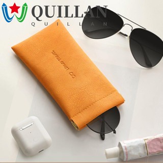 Quillan เคสแว่นตา หนัง PU แบบพกพา สําหรับผู้หญิง ผู้ชาย ตัวอักษร แว่นตา เคสป้องกัน กระเป๋าเครื่องสําอาง กันน้ํา เรียบง่าย