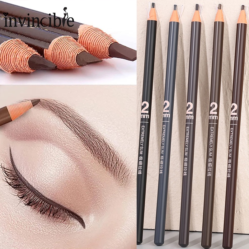 ดินสอเขียนคิ้ว แกะสลักเส้นละเอียดพิเศษ / ปากกาเขียนคิ้วธรรมชาติ กันน้ํา ติดทนนาน / ปากกาเขียนคิ้ว วาดภาพอย่างรวดเร็ว พร้อมแปรง