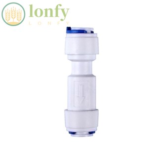 Lonfy วาล์วตรวจสอบ พลาสติก สีขาว ระบบออสโมซิสย้อนกลับ ท่อ 1/4 นิ้ว 5 ชิ้น