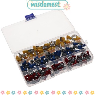 Wisdomest หางปลากึ่งฉนวนกันความร้อน สีแดง สีเหลือง สีฟ้า 22-16 16-14 12-10AWG สําหรับเรือ รถยนต์ 50 ชิ้น