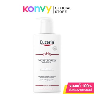 Eucerin pH5 Sensitive Skin Facial Cleanser 400ml ยูเซอริน เจลล้างหน้าสูตรอ่อนโยน สำหรับผิวบอบบางแพ้ง่าย.