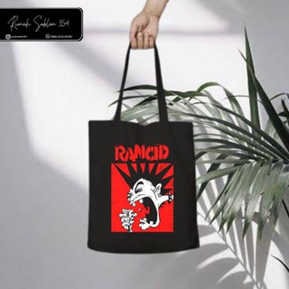 กระเป๋าโท้ท RANCID - PUNK / TOTEBAG RESLETING Black / TOTEBAG BAND METAL Music ROCK / TOTEBAG TOTEBAG TOTEBAG CANVAS / TOTEBAG ROCK / TOTEBAG BAG / TOTEBAG BAG / กระเป๋าธรรมดา / TOTEBAG