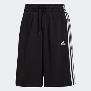 adidas ไลฟ์สไตล์ กางเกงขาสั้น Essentials Studio Lounge 3-Stripes ผู้หญิง สีดำ HD1814