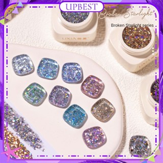 ♕ Lixia Broken Starlight Series ยาทาเล็บเจล Symphony Bursting Glitter Diamond กระป๋อง Phototherapy กาวเล็บสำหรับเล็บ Shop 7g 12 Designs UPBEST