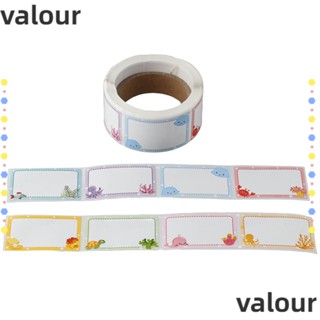 Valour สติกเกอร์แท็กชื่อ ลายการ์ตูนปลาน่ารัก มีกาวในตัว ทรงสี่เหลี่ยมผืนผ้า สําหรับติดตกแต่งบ้าน