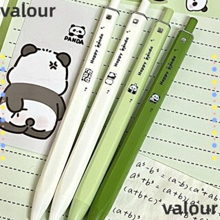 Valour ปากกาพลาสติก ทรงสี่เหลี่ยม ลายแพนด้า หมึกสีดํา 0.5 มม. 4 ชิ้น สําหรับผู้หญิง