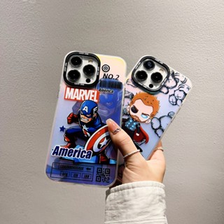 เคสโทรศัพท์มือถือ ลายการ์ตูนซุปเปอร์ฮีโร่ กัปตันอเมริกา ไอรอนแมน ธอร์ ไล่โทนสี สําหรับ Xiaomi 13 Pro 12 12S 12T Pro 12 Ultra 12S Ultra 12X Mi 11 Pro