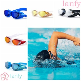 Lanfy แว่นตาว่ายน้ํา ซิลิโคน น้ําหนักเบา กันน้ํา ปรับได้ ป้องกันการรั่วไหล สําหรับว่ายน้ํา