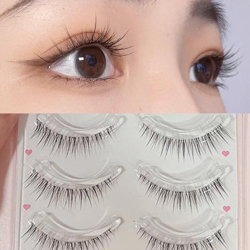【ฟรี กาวติดขนตา ะแหนบ】FAICCIA 5 คู่ ใหม่ ขนตาปลอม แบบใส และเบา ดูเป็นธรรมชาติ ใช้ซ้ําได้ คุณภาพสูง