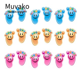 Muvako สติกเกอร์ไวนิล ลายรอยเท้าสัตว์น่ารัก มีกาวในตัว สําหรับติดตกแต่งพื้นเด็ก 30 คู่