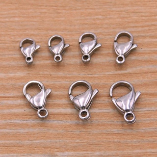 【Free Goods Store】100Pcs 9-15mm Two Color Stainless Steel Lobster Clasp Hooks For DIY Necklace Bracelet Chain Fashion Jewelry Making Findings