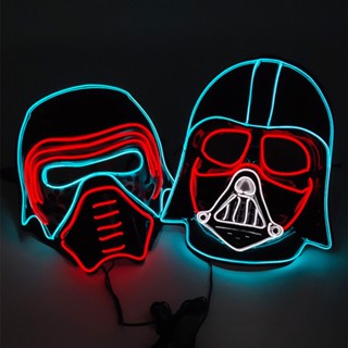 หน้ากากคอสเพลย์ Star Wars สีดําเรืองแสง สําหรับปาร์ตี้ฮาโลวีน