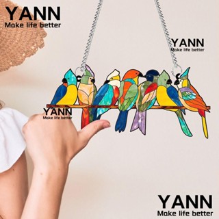 Yann1 จี้นกอะคริลิค แบบถ้วยดูด หลากสีสัน สําหรับแขวนตกแต่งผนัง ในร่ม และกลางแจ้ง