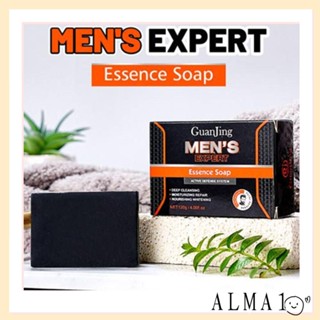 Alma Activated Charcoal Elevating Soap, สบู่น้ํามันหอมระเหย แฮนด์เมด คุณภาพสูง ทําความสะอาดและขจัดไขมัน สบู่กระชับสัดส่วน ผู้ชาย