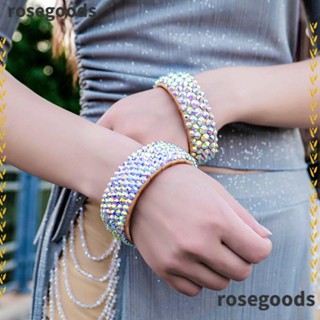 Rosegoods1 กําไลข้อมือ ประดับเพชรคริสตัล เหมาะกับเต้นรําหน้าท้อง เครื่องประดับ สําหรับผู้หญิง