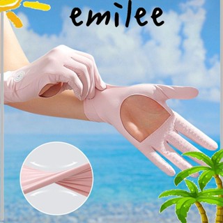 Emilee ถุงมือกันแดด ผ้าเรยอน แบบเต็มนิ้ว คุณภาพสูง สําหรับผู้หญิง 1 คู่