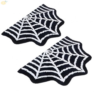 【VARSTR】Bath Mat Halloween Bath Mat Non-Slip Rug Machine Rugs Spiderweb Washable