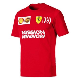 เสื้อยืดคอกลม แขนสั้น ผ้าฝ้าย 100% พิมพ์ลายรถยนต์ Ferrari พลัสไซซ์ สําหรับผู้ชาย