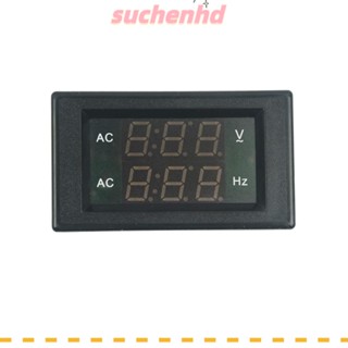 Suchenhd เครื่องวัดความถี่โวลต์มิเตอร์ จอแสดงผลดิจิทัล ABS AC80-500V 45-65HZ แบบพกพา สีดํา